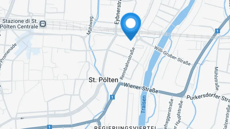 Karte: Selfstorage 3100 St. Pölten, Rennbahnstrasse