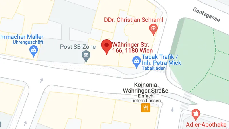Karte: Selfstorage 1180 Wien, Währinger Straße