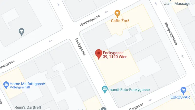 Karte: Selfstorage 1120 Wien, Fockygasse