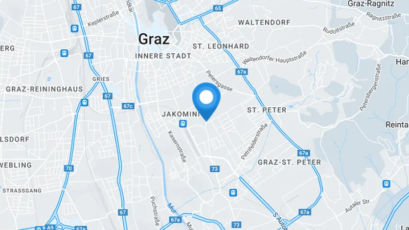 Karte: Selfstorage 8010 Graz, Münzgrabenstraße